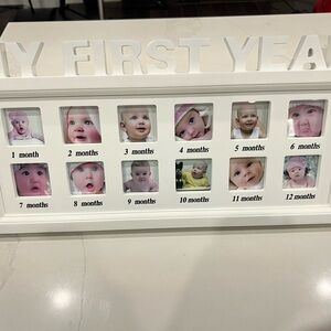 White Baby's First Year Photo Frame